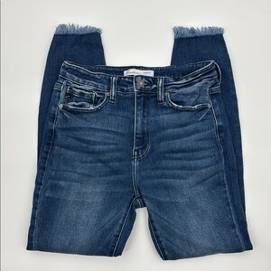 KanCan Blue Ankle Cropped Jeans with Slim Fit and Sturdy Waistband